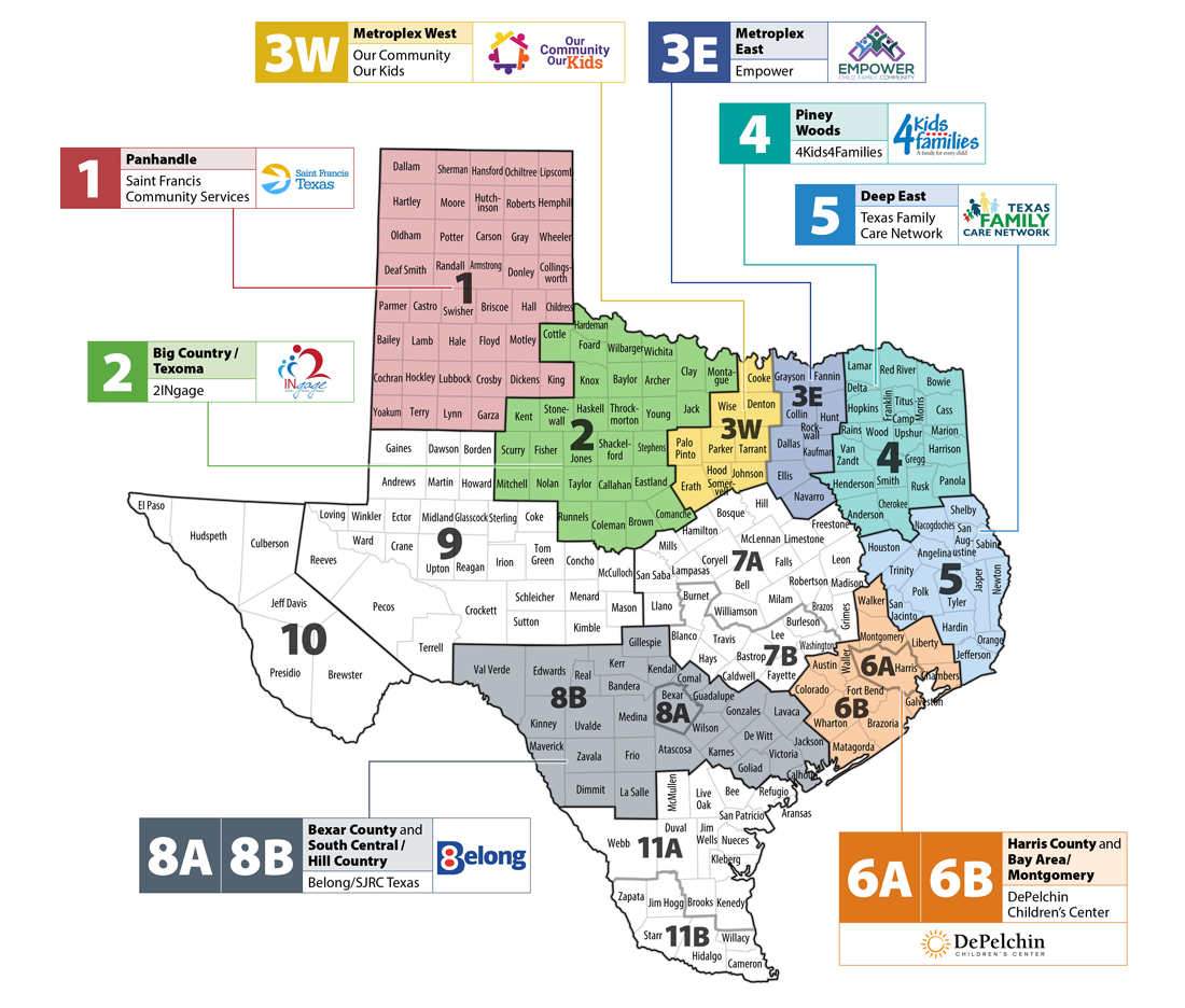 map of community areas as described in the table on this page. Regions 7a, 7b, 9, 10, 11a, and 11b not yet implemented